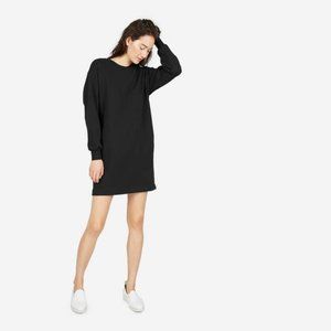 Everlane The French Terry Crew Neck Dress, Black, S